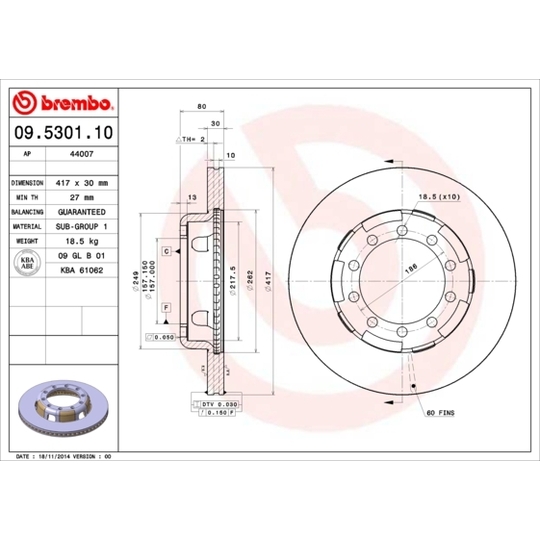 09.5301.10 - Brake Disc 