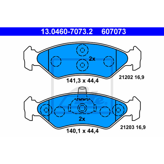 13.0460-7073.2 - Brake Pad Set, disc brake 