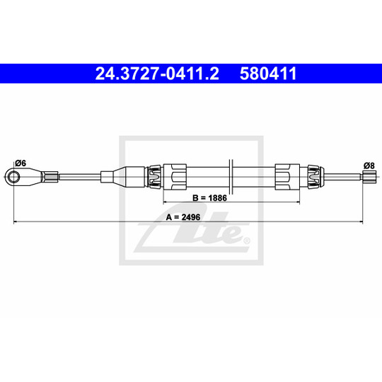 24.3727-0411.2 - Cable, parking brake 