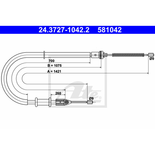 24.3727-1042.2 - Cable, parking brake 