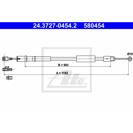 24.3727-0454.2 - Cable, parking brake 