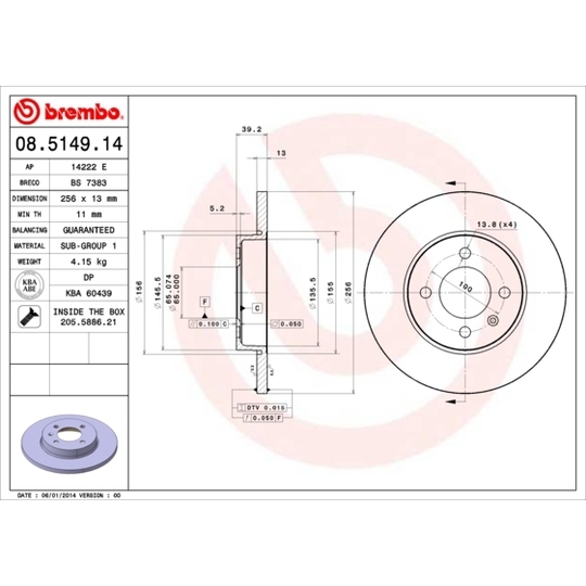 08.5149.14 - Brake Disc 