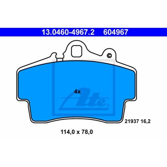 13.0460-4967.2 - Brake Pad Set, disc brake 