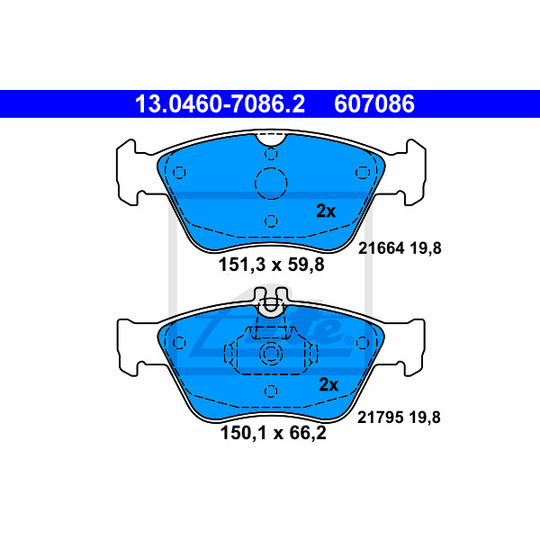 13.0460-7086.2 - Brake Pad Set, disc brake 