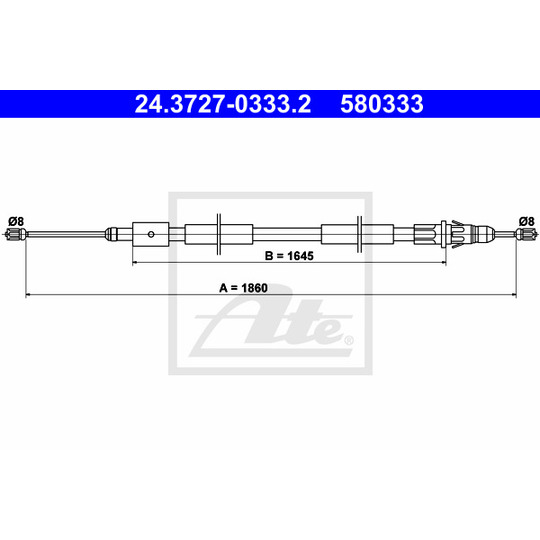 24.3727-0333.2 - Cable, parking brake 