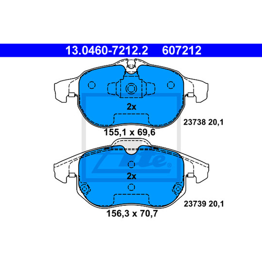 13.0460-7212.2 - Brake Pad Set, disc brake 