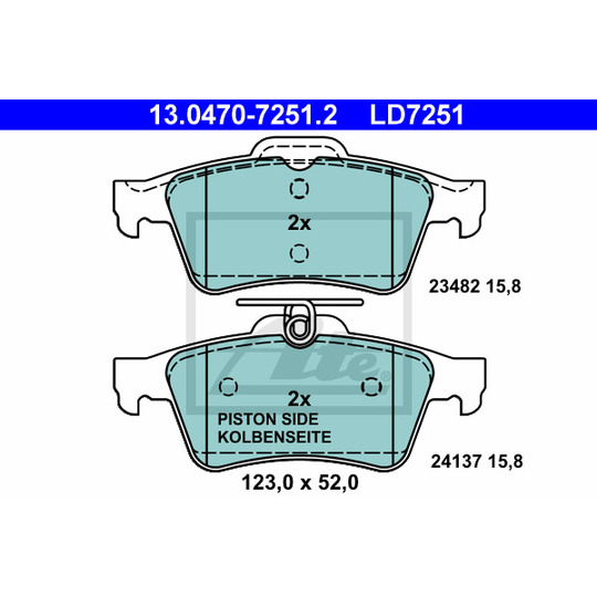 13.0470-7251.2 - Brake Pad Set, disc brake 