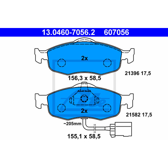 13.0460-7056.2 - Brake Pad Set, disc brake 