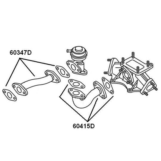 60415D - Toruühendus, EGR-klapp 