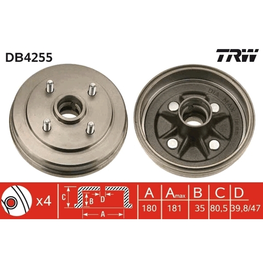 DB4255 - Brake Drum 