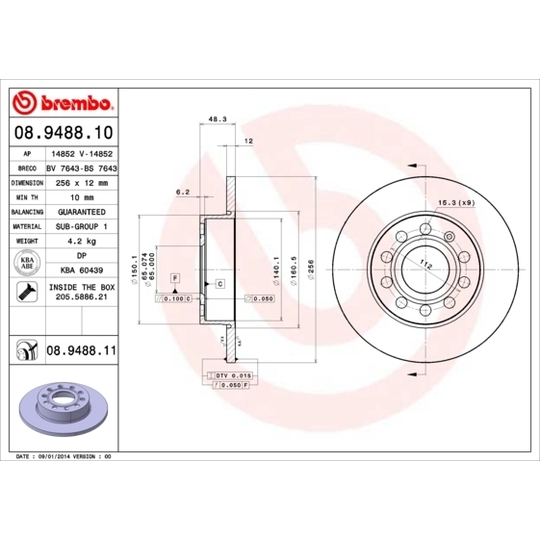 08.9488.10 - Brake Disc 