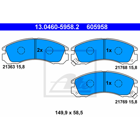 13.0460-5958.2 - Brake Pad Set, disc brake 