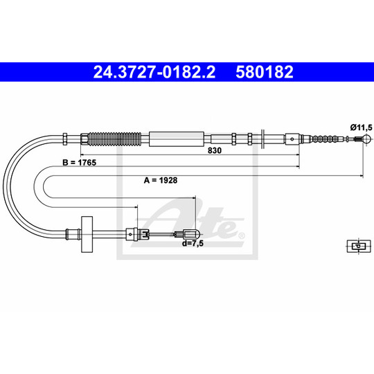 24.3727-0182.2 - Cable, parking brake 
