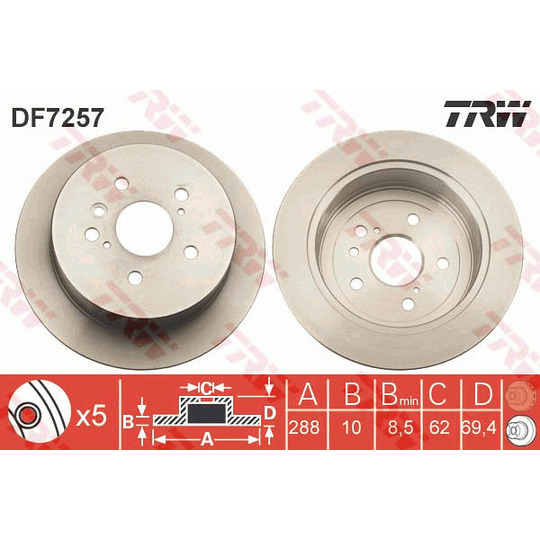 DF7257 - Brake Disc 