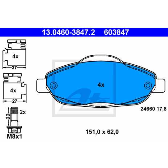 13.0460-3847.2 - Brake Pad Set, disc brake 