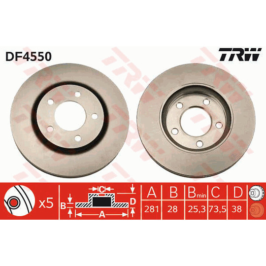 DF4550 - Brake Disc 