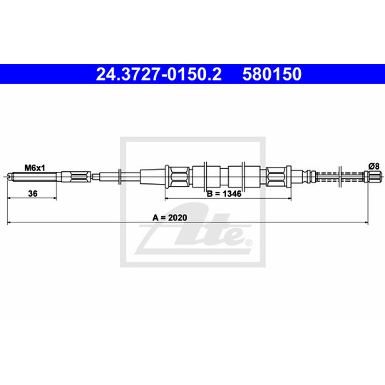 24.3727-0150.2 - Cable, parking brake 