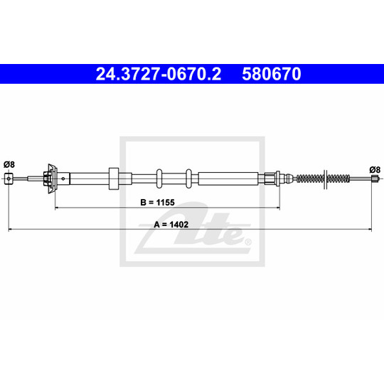 24.3727-0670.2 - Cable, parking brake 