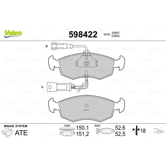 598422 - Brake Pad Set, disc brake 