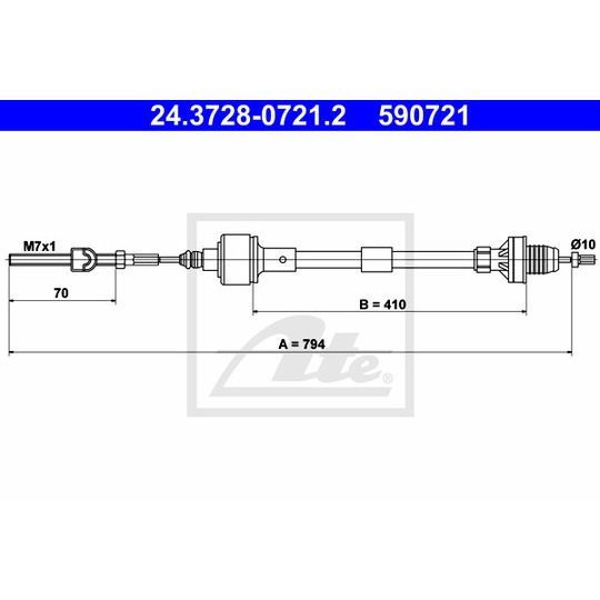 24.3728-0721.2 - Clutch Cable 