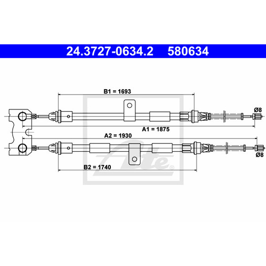 24.3727-0634.2 - Cable, parking brake 