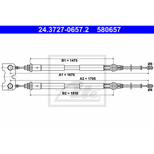 24.3727-0657.2 - Cable, parking brake 