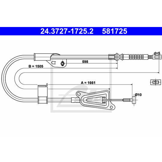 24.3727-1725.2 - Cable, parking brake 
