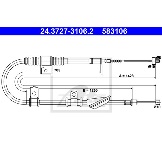 24.3727-3106.2 - Cable, parking brake 