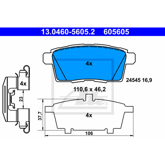 13.0460-5605.2 - Brake Pad Set, disc brake 