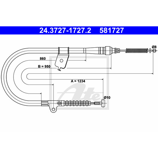 24.3727-1727.2 - Cable, parking brake 