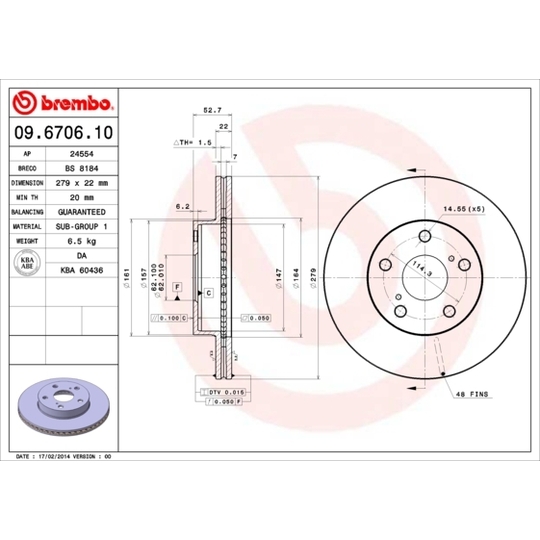 09.6706.10 - Brake Disc 