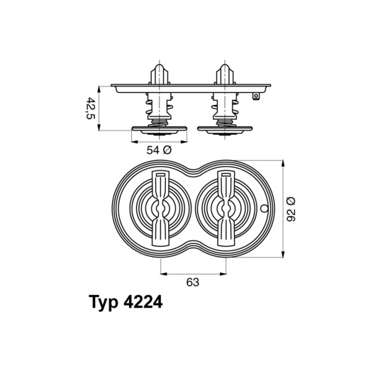 4224.75D - Thermostat, coolant 