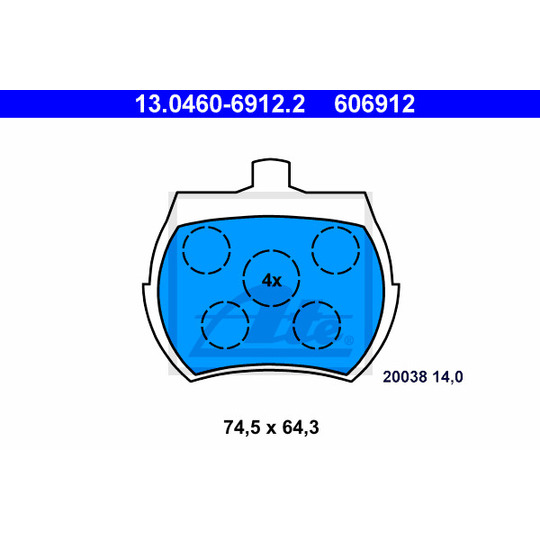 13.0460-6912.2 - Brake Pad Set, disc brake 