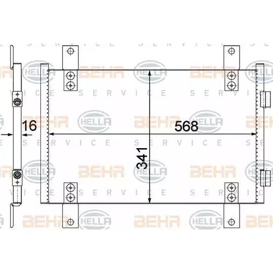 8FC 351 305-551 - Kondensor, klimatanläggning 