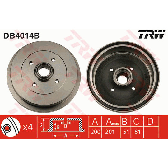 DB4014B - Brake Drum 