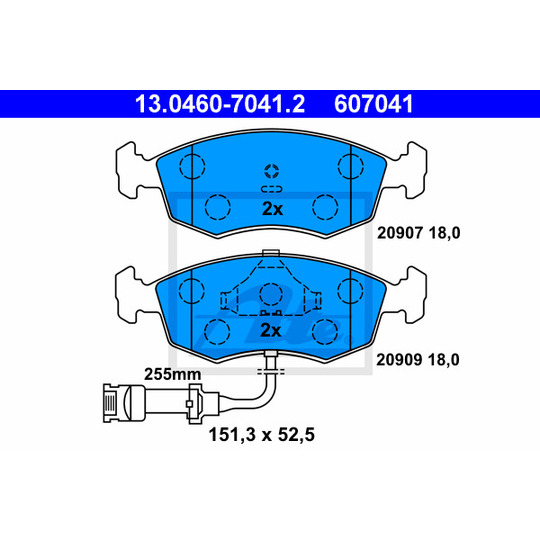 13.0460-7041.2 - Brake Pad Set, disc brake 