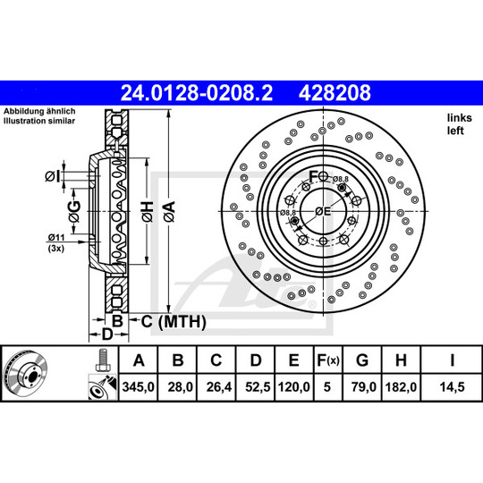 24.0128-0208.2 - Brake Disc 