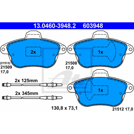13.0460-3948.2 - Brake Pad Set, disc brake 