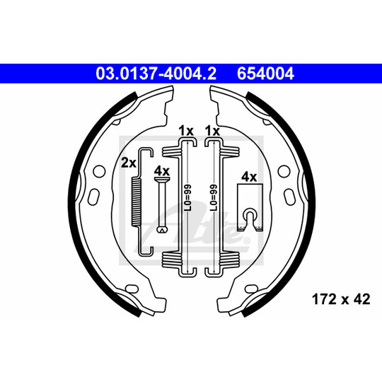 03.0137-4004.2 - Brake Shoe Set, parking brake 