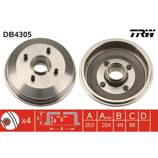 DB4305 - Brake Drum 