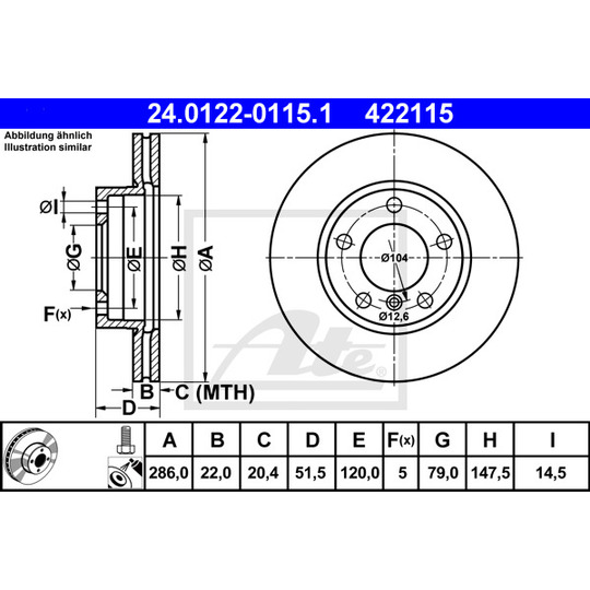 24.0122-0115.1 - Brake Disc 