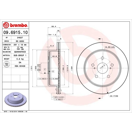 09.6915.10 - Brake Disc 