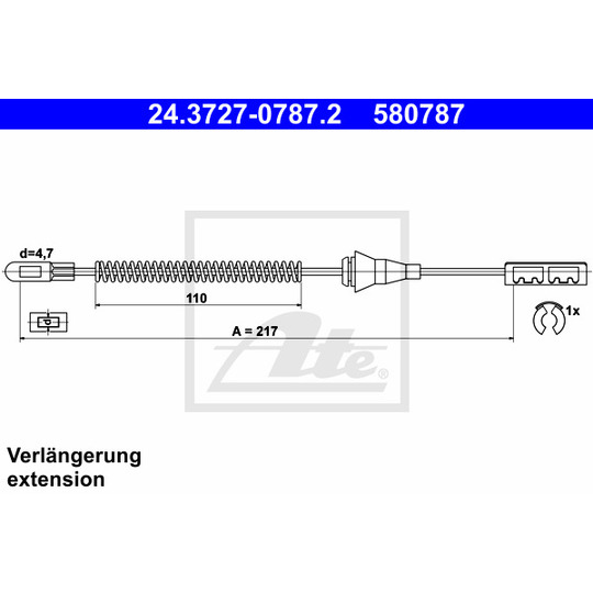 24.3727-0787.2 - Cable, parking brake 