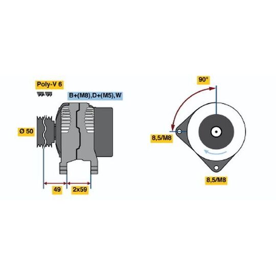 0 986 038 610 - Alternator 