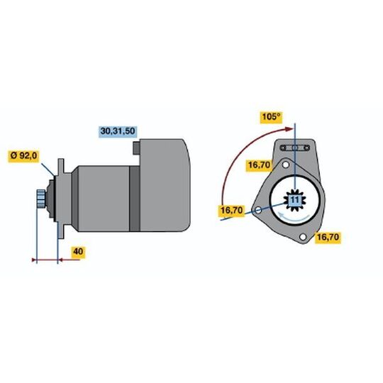 0 986 013 450 - Startmotor 