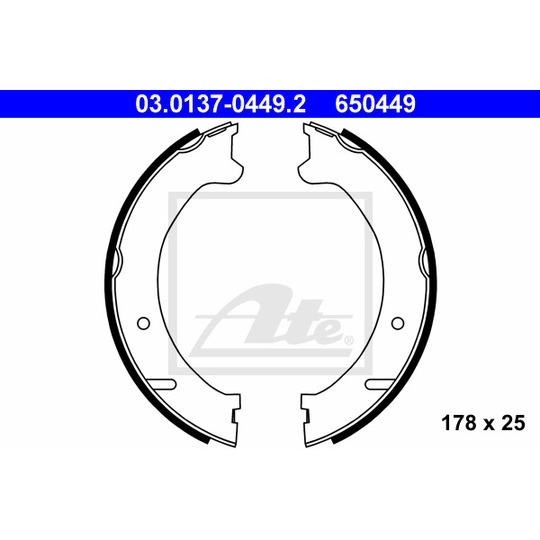 03.0137-0449.2 - Brake Shoe Set, parking brake 