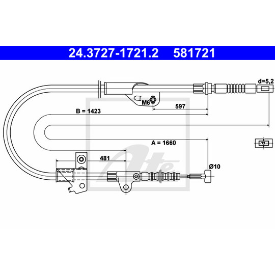 24.3727-1721.2 - Cable, parking brake 