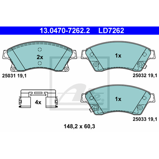 13.0470-7262.2 - Brake Pad Set, disc brake 