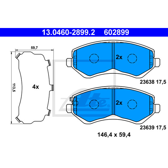 13.0460-2899.2 - Brake Pad Set, disc brake 