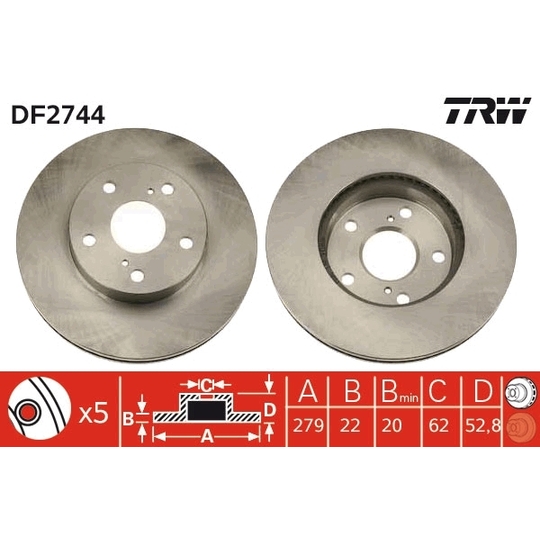 DF2744 - Brake Disc 